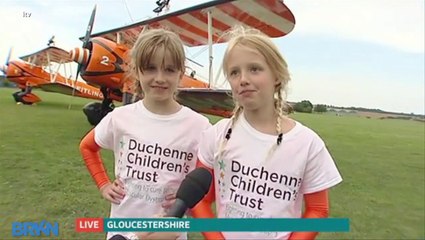 9 Year-Old Girls Wing Walk On Airplanes