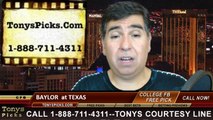 Texas Longhorns vs. Baylor Bears Free Pick Prediction College Football Point Spread Odds Betting Preview 10-4-2014