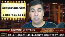 Tennessee Titans vs. Cleveland Browns Free Pick Prediction NFL Pro Football Odds Preview 10-5-2014