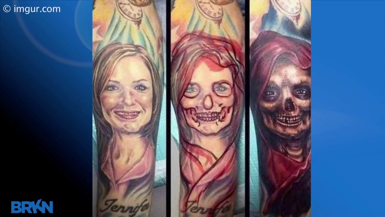 Man Tattoos His Wife On Bald Spot
