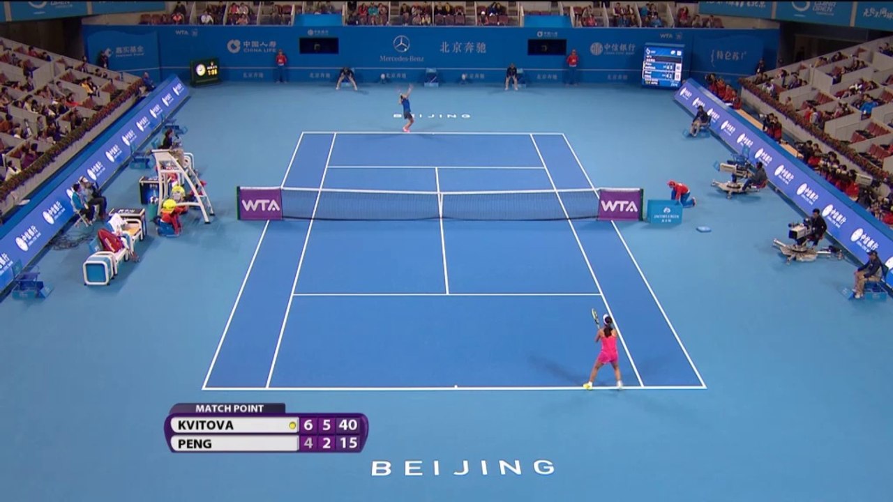 WTA Beijing: Kvitova bt Peng (6-4 6-2)