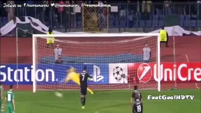 Cristiano Ronaldo Goal PFC Ludogorets Razgrad vs Real Madrid 1-1 ~ 01-10-2014 [Champions League].
