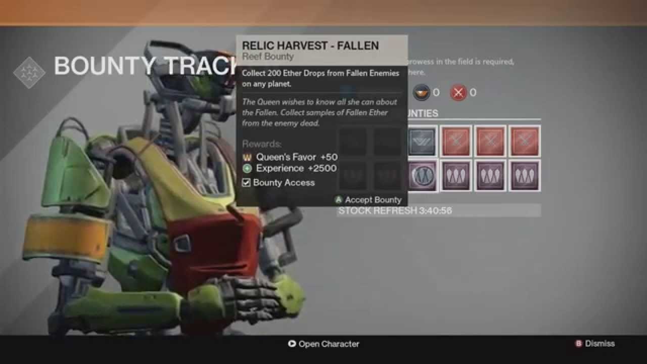 Destiny - Fastest Way to Complete "Relic Harvest - Fallen" Reef Bounty