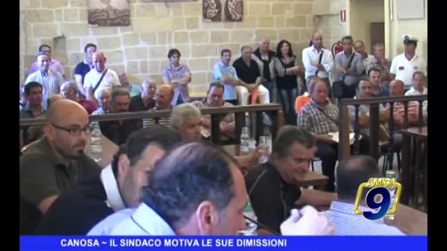 CANOSA DI PUGLIA | Il sindaco motiva le sue dimissioni