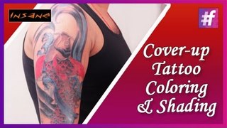 Coloring & Shading Cover-up Tattoo | Permanent Tattoo Tutorial