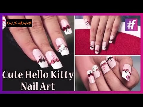 How To Get Cute Hello Kitty Nails | Easy Nail Art Tutorial