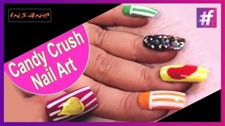 Candy Crush Saga Nail Art | Colorful Nails Tutorial
