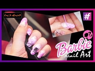 Pretty Barbie Nail Art Tutorial | Cute Nail Art Designs