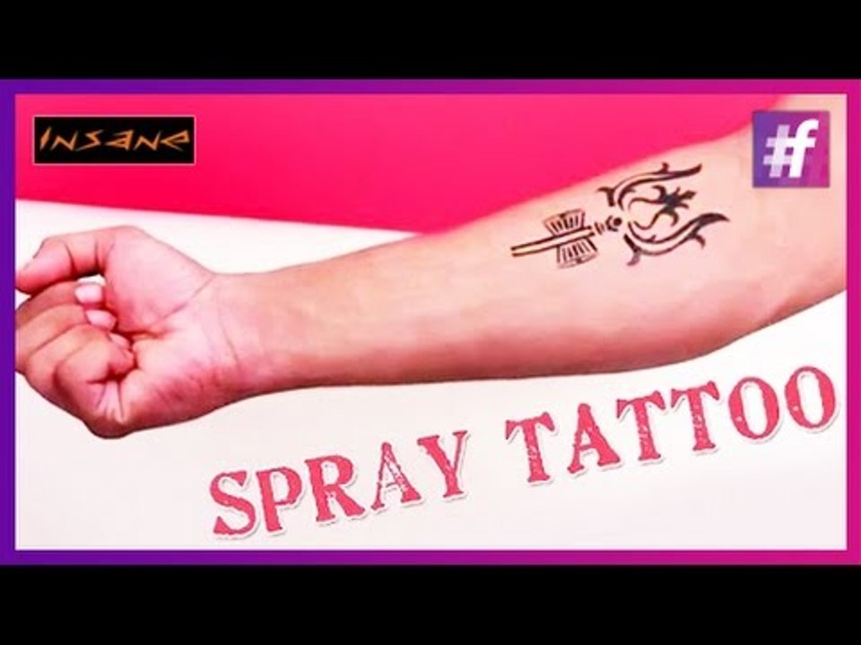 How to make a Temporary Tattoo with an Air Brush Gun | Trishul Spray Tattoo