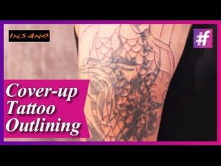 Outlining Cover-up Tattoo | Permanent Tattoo Tutorial