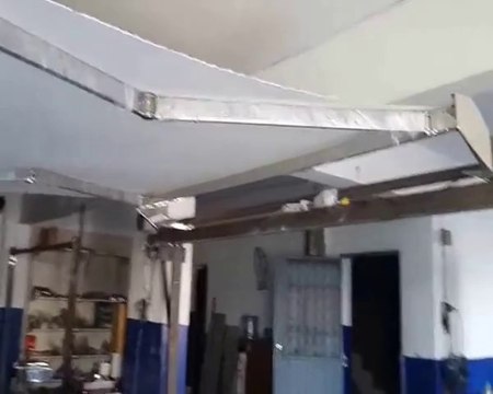 2 Kanatlı Katlanır Otomatik Tente (Tentelik) - Makaslı Sistem