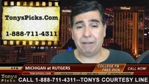 Rutgers Scarlet Knights vs. Michigan Wolverines Free Pick Prediction NCAA College Football Odds Preview 10-4-2014