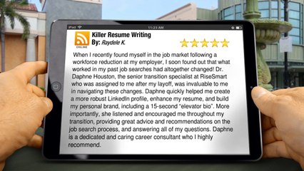 Killer Resume Writing Charlotte         Impressive         Five Star Review by Raydele K.