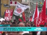 Anti-austerity protests held in Europe