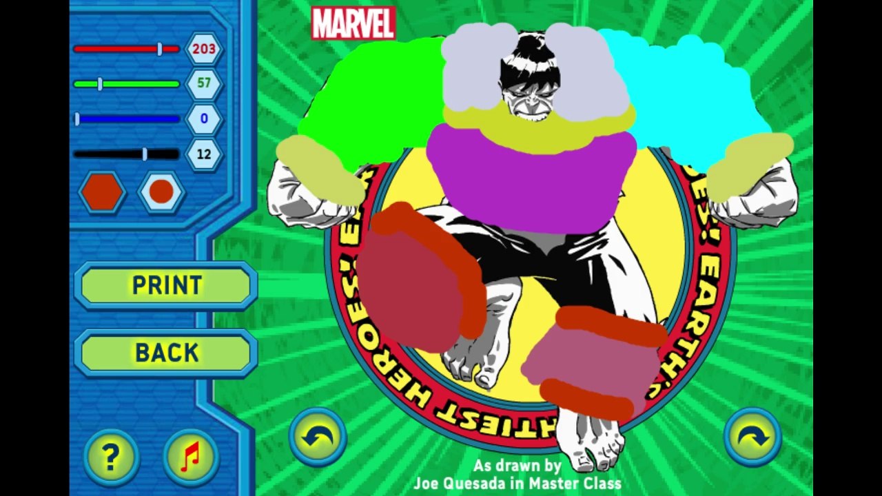 Marvel - Draw Your Hero Let's Play / PlayThrough / WalkThrough Part  - Drawing My Own Version Of The Hulk SuperHero