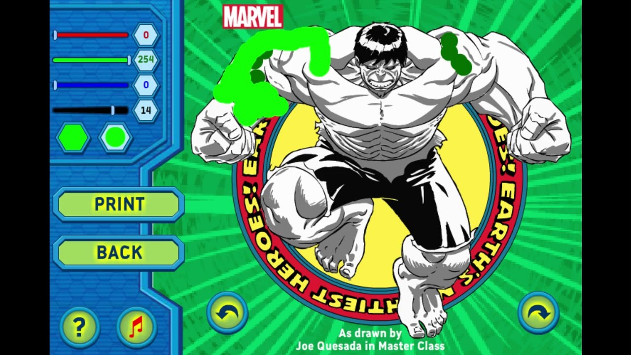 Marvel - Draw Your Hero Let's Play / PlayThrough / WalkThrough Part  - Drawing My Own Version Of The Hulk SuperHero