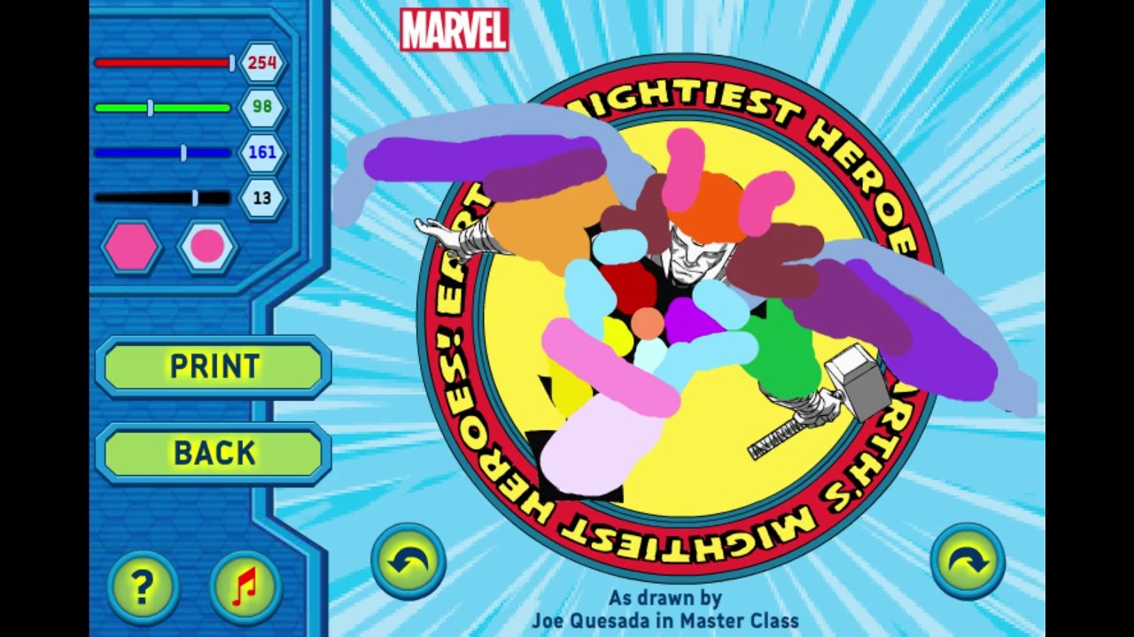 Marvel - Draw Your Hero Let's Play / PlayThrough / WalkThrough Part  - Drawing My Own Version Of Thor