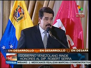 Muy destacada la labor revolucionaria de Robert Serra: Maduro