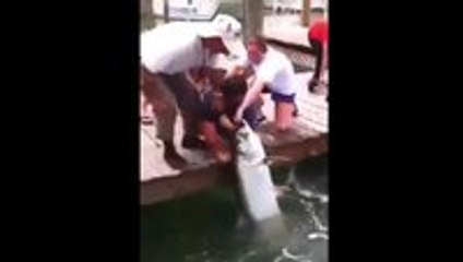 Manly way to catch a fish