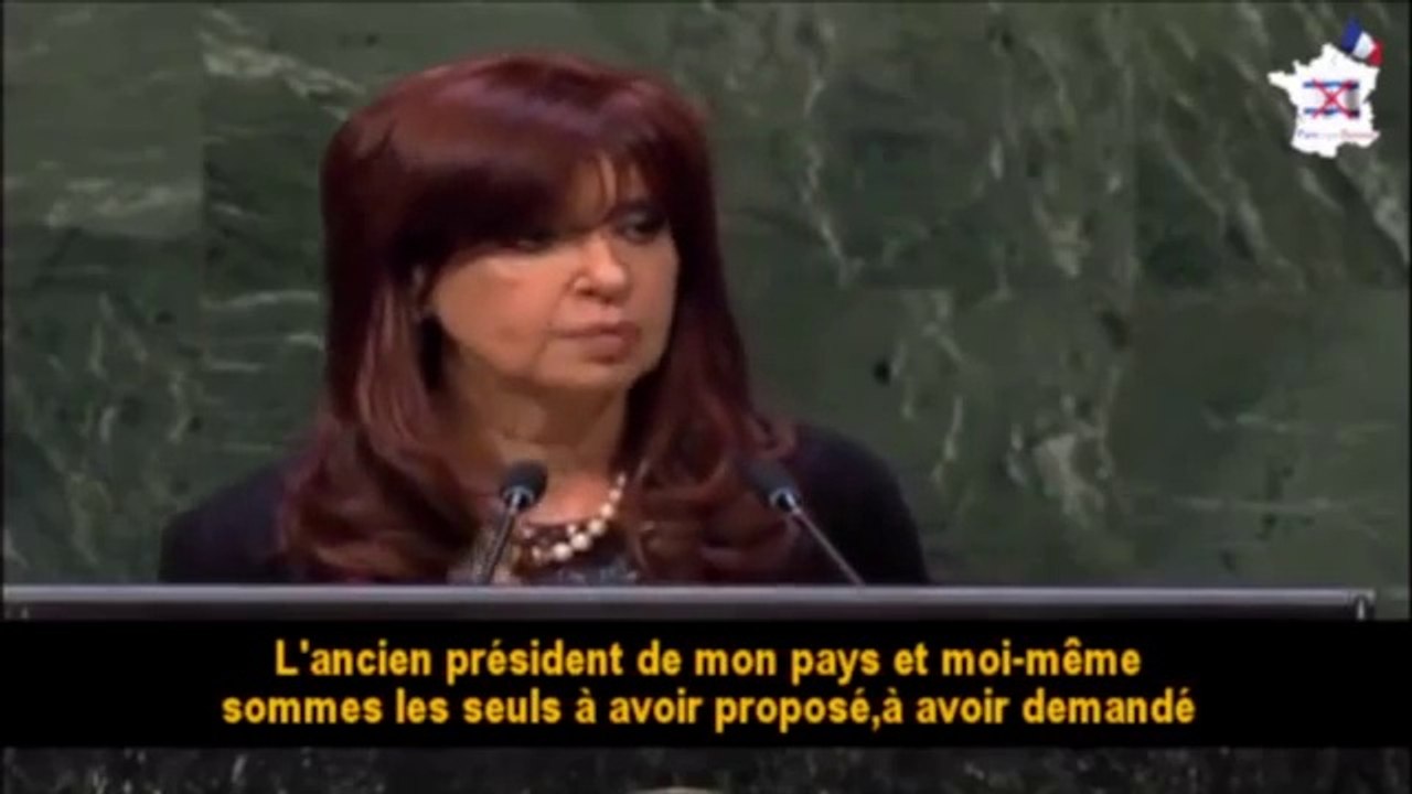 Mme Christina Fernandez Kirchner, présidente de l’Argentine à l’ONU le 24-09-2014 censurée par les me(r)dias.