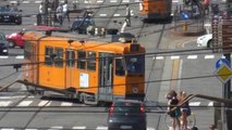 Tramway Série 2800 sur la Piazza Vittorio Venelo sur la ligne 15 du tramway de Turin