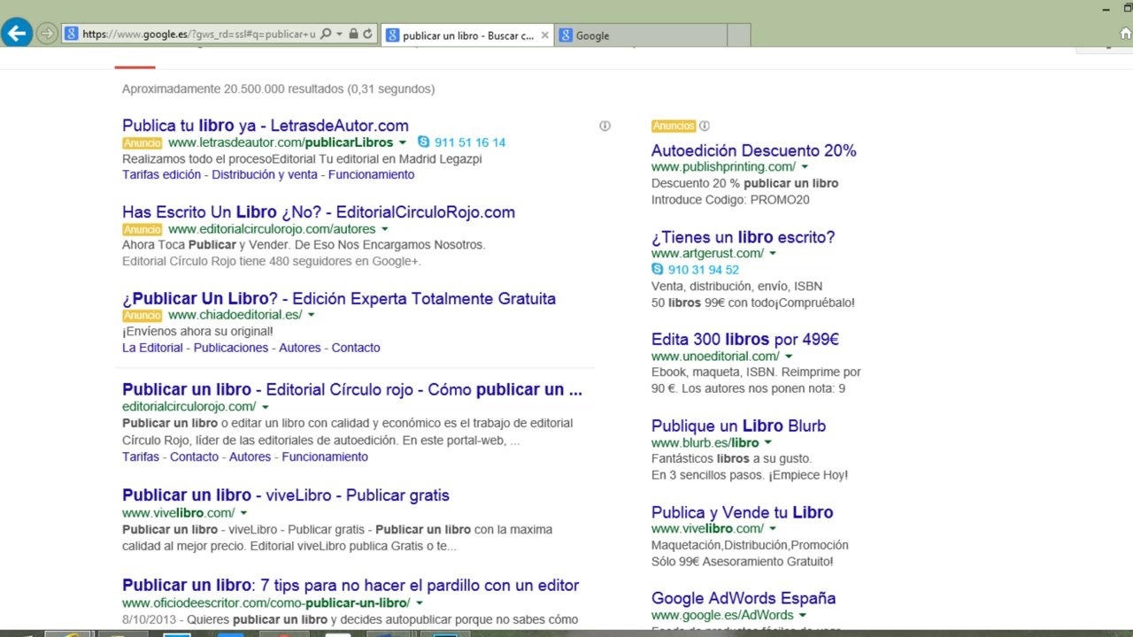 La publicidad de libros en internet