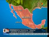México: tormenta tropical Simón deja fuertes lluvias al suroeste