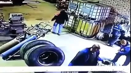 Massive Explosion Sends Guy Flying Through the Air