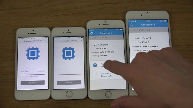 iPhone 6 Plus vs. iPhone 6 vs. iPhone 5S vs. iPhone 5 - Benchmark Speed Test! (4K)