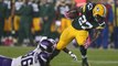 Packers' Eddie Lacy Runs Over Vikings' Robert Blanton on 2 Runs, Pops His Helmet Off