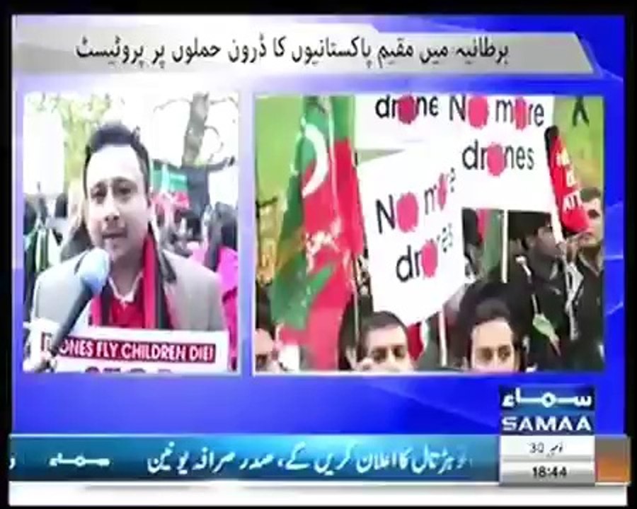 Faisal Khwaja protesting against Drones