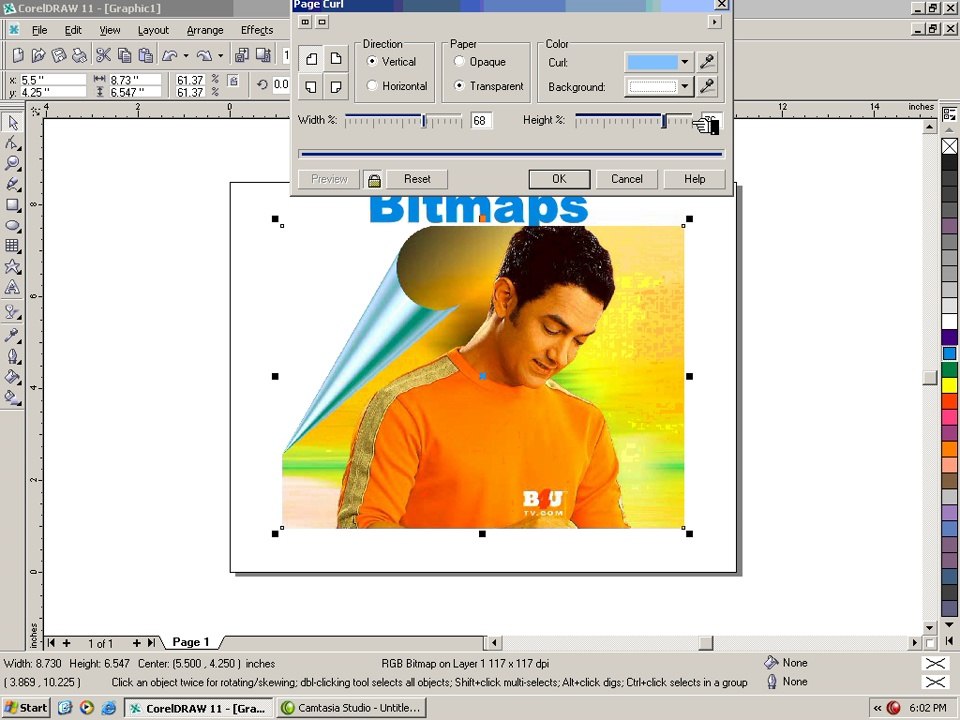 Corel Draw Tutorial: Use of Bitmap To End