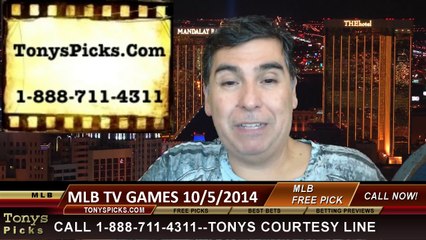 MLB Free Picks Playoffs Predictions Odds Sunday 10-5-2014