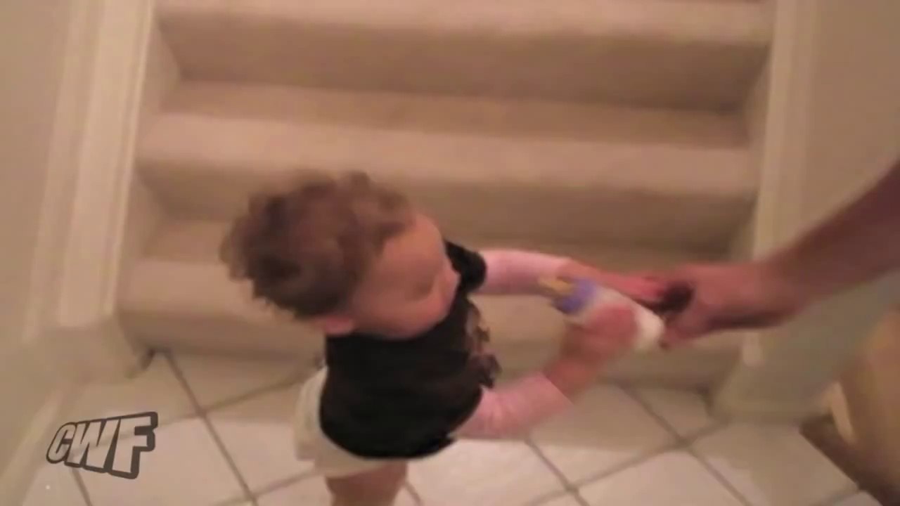 Baby on staircase mission