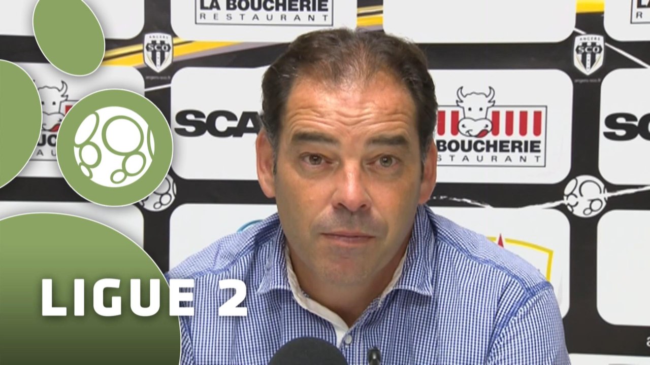 Conférence de presse Angers SCO - US Créteil-Lusitanos (3-0) : Stéphane MOULIN (SCO) - Philippe  HINSCHBERGER (USCL) - 2014/2015