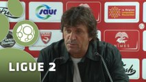 Conférence de presse Nîmes Olympique - Stade Lavallois (0-0) : José  PASQUALETTI (NIMES) - Denis ZANKO (LAVAL) - 2014/2015