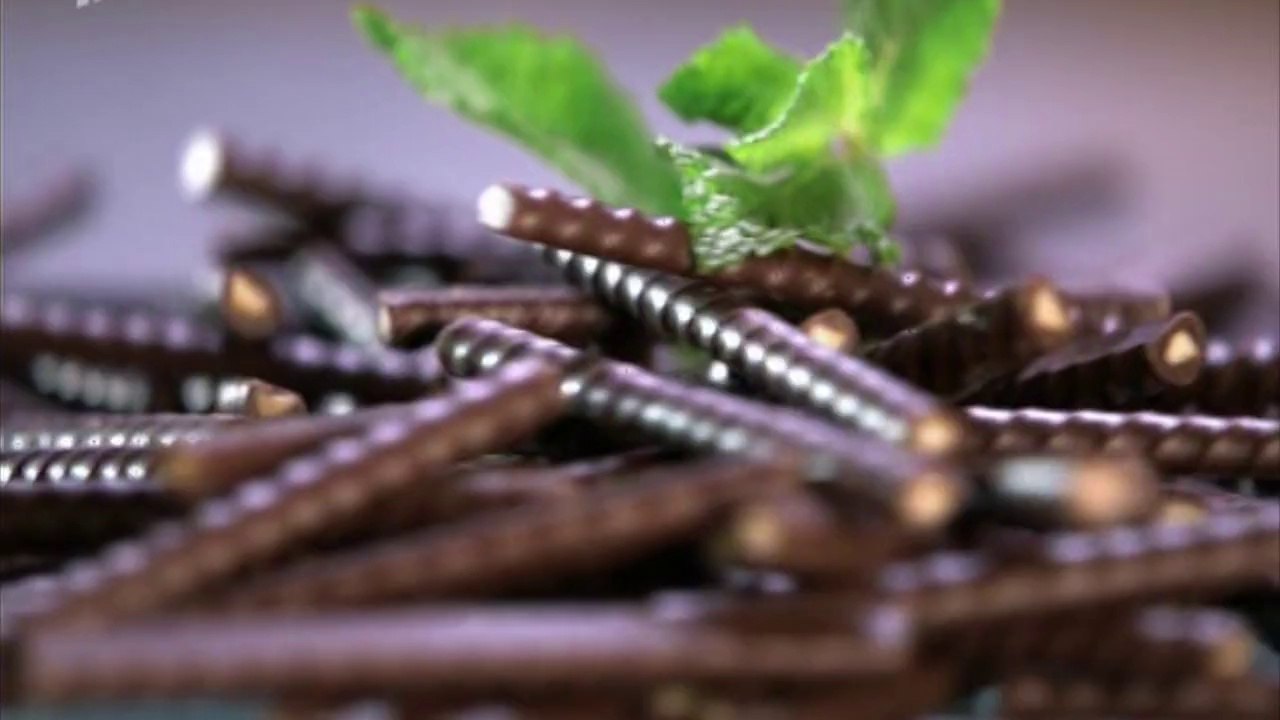 Palitos de chocolate y menta