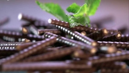 Palitos de chocolate y menta