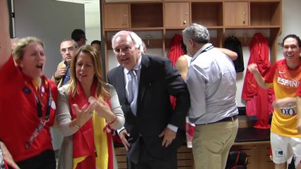 Mundobasket femenino - La celebración de España en el vestuario