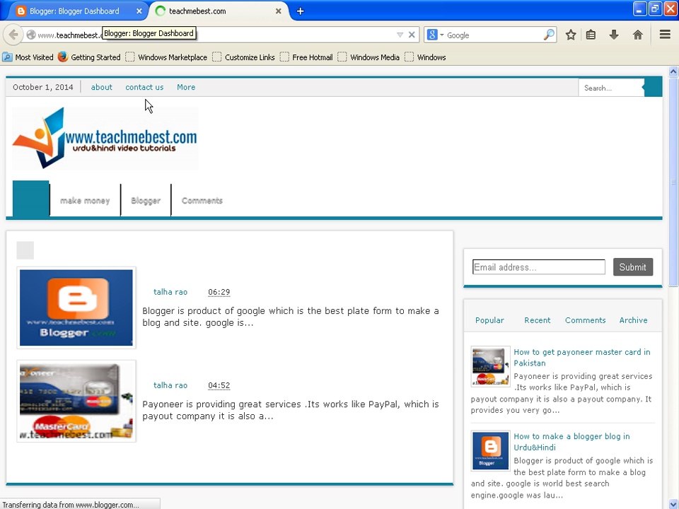 Blogger training complete course in Urdu&Hindi part 1