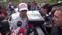 Sébastien Ogier à l'arrivée du rallye de France-Alsace 2014