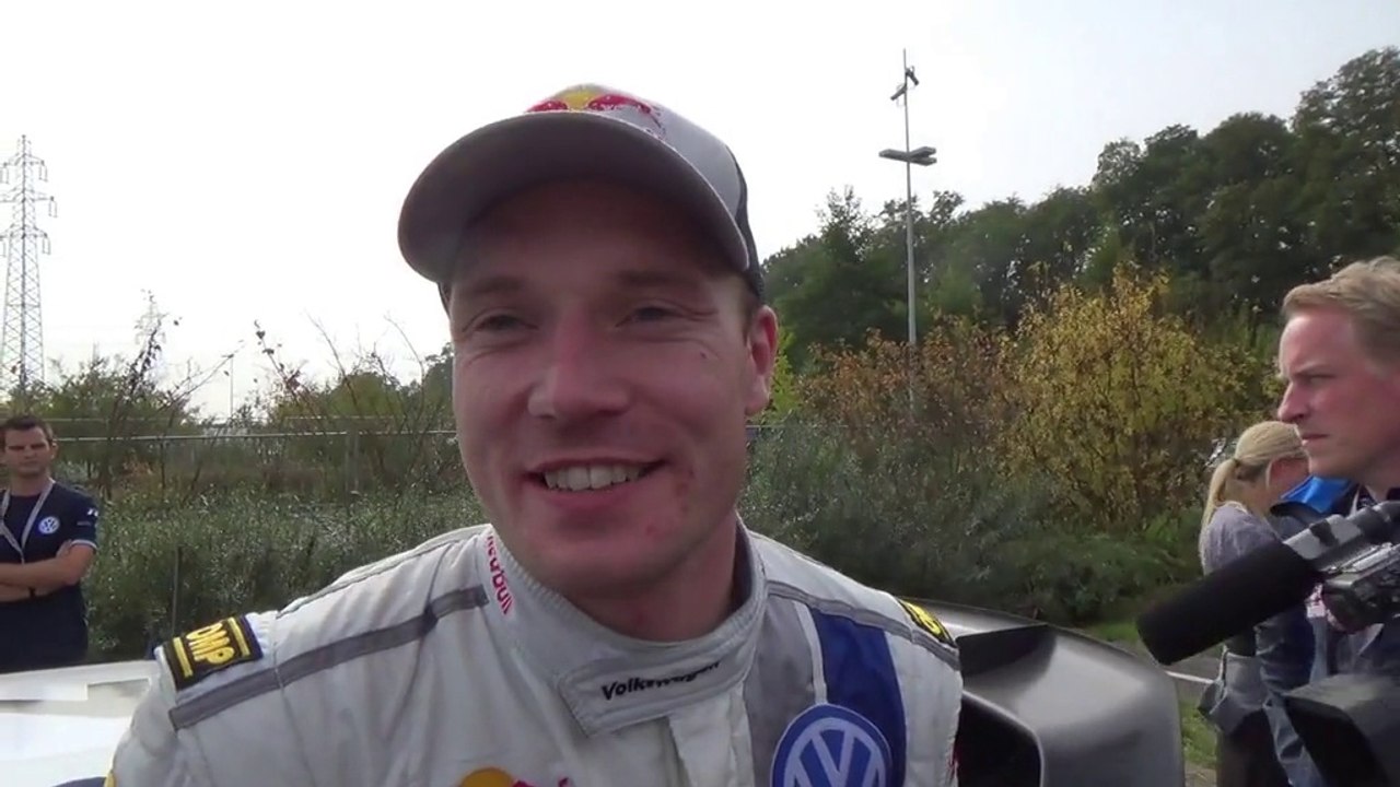 Jari Matti Latvala, vainqueur du rallye de France-Alsace 2014 tente quelques mots en Français