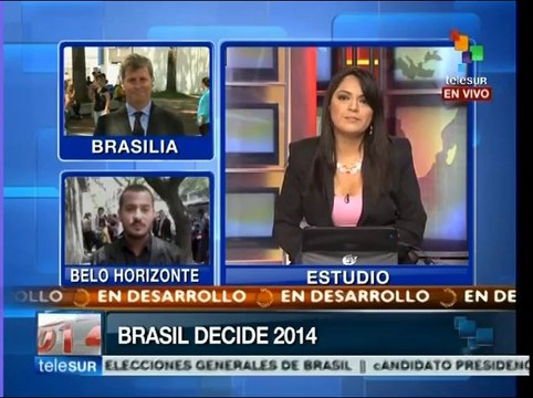 Aecio Neves emite sufragio en elecciones de Brasil