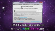 Outil Evasion Untethered pour iOS 8.0.2 Jailbreak jour
