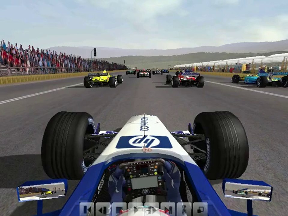 J.P.Montoya hits Button tire and retire (F1 Challange 2004)