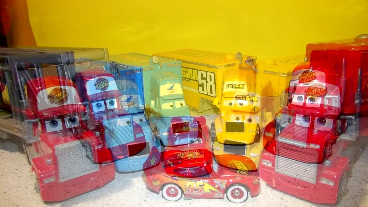 Pixar Cars The Haulers with Mack, King Hauler, and Octane Gain Hauler  a retro re upload from 2010