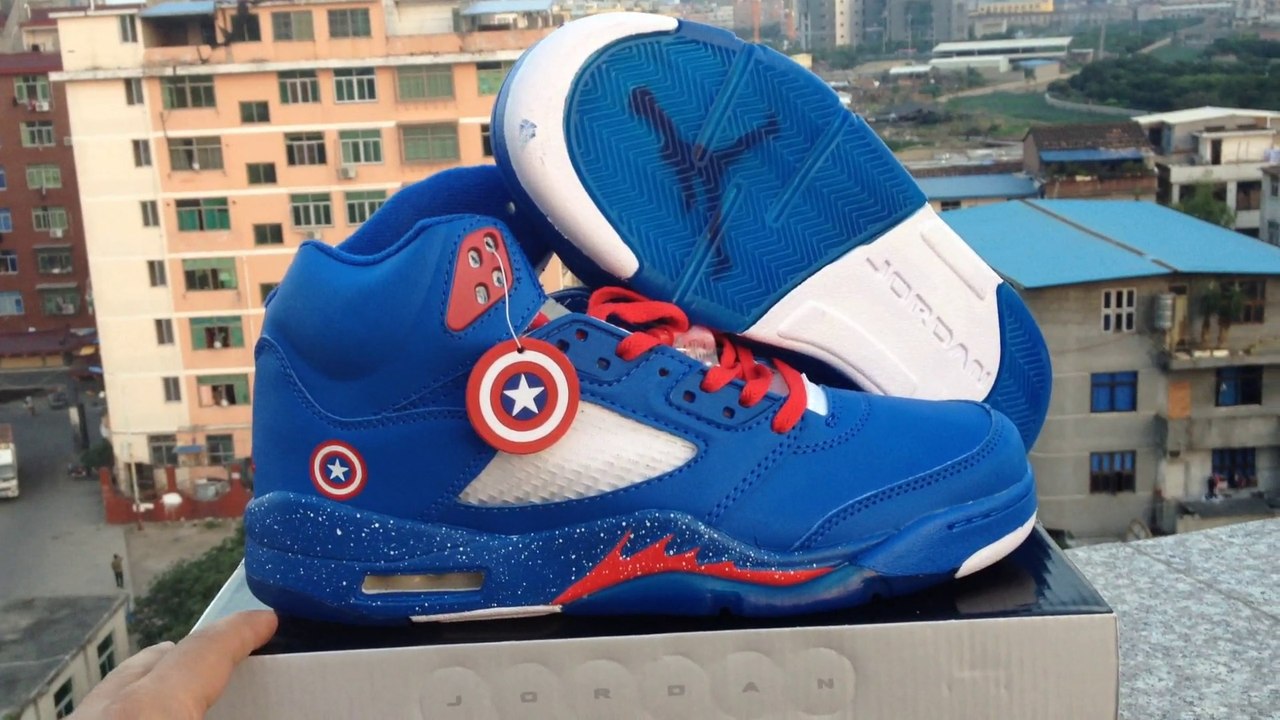 sportsytb.cn * Air Jordan 5 Marvel Captain America Custom─影片Dailymotion
