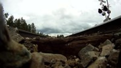 GoPro sitting under a 75mph train