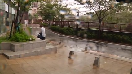 Typhoon lashes Japan, kills at least one