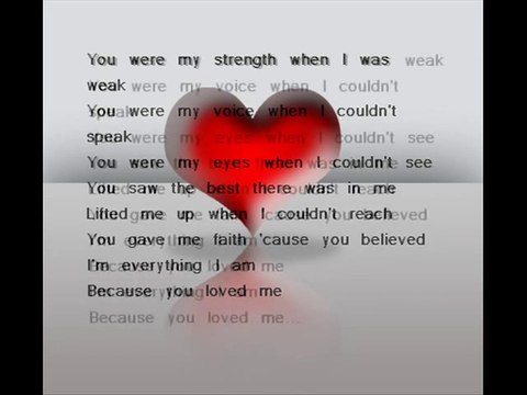 Celine Dion - Because you loved me